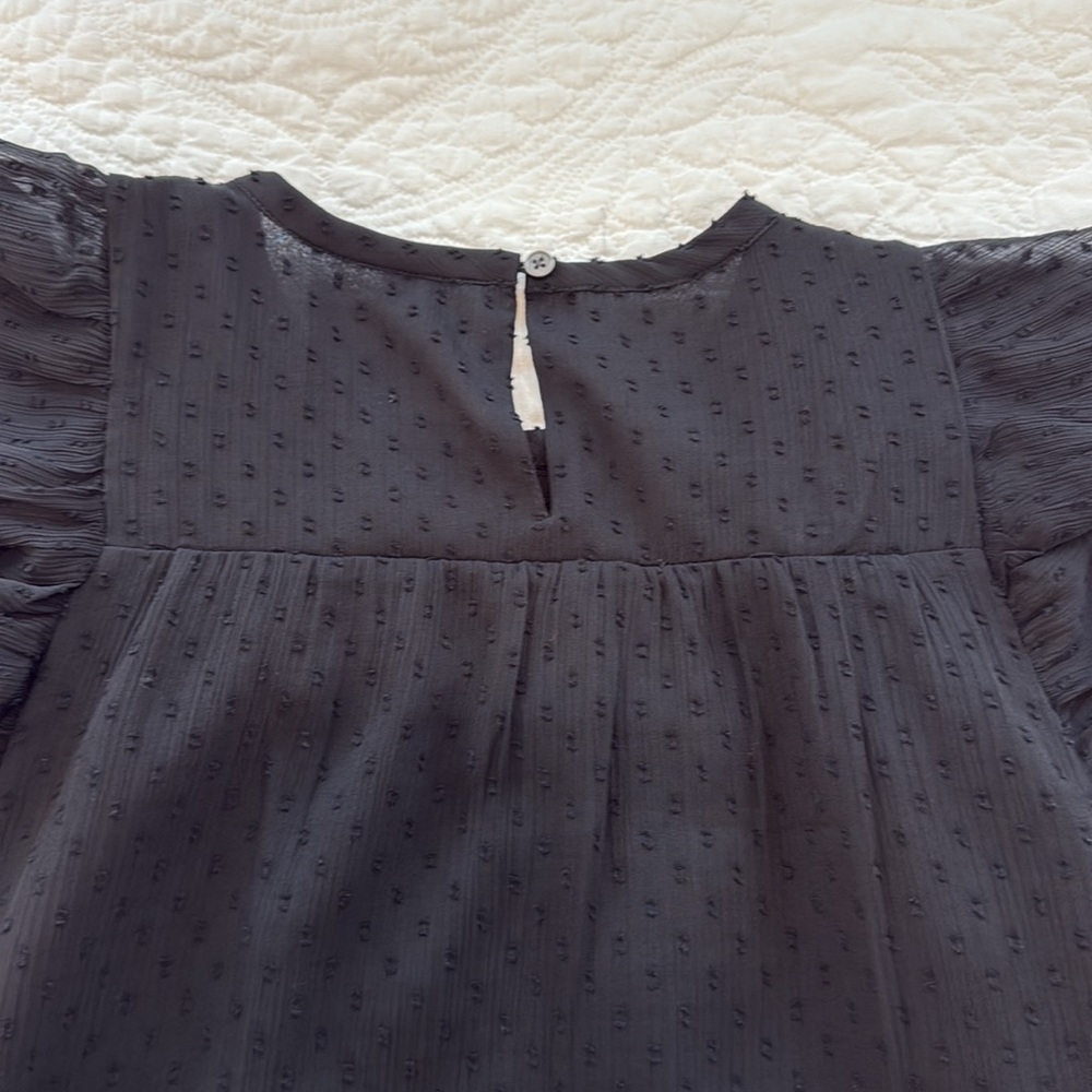 LOFT Black Ruffle Blouse - Picture 10 of 10
